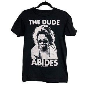 Big-Lebowski‎ T-Shirt The-Dude-Abides Graphic Tee Black Size Small